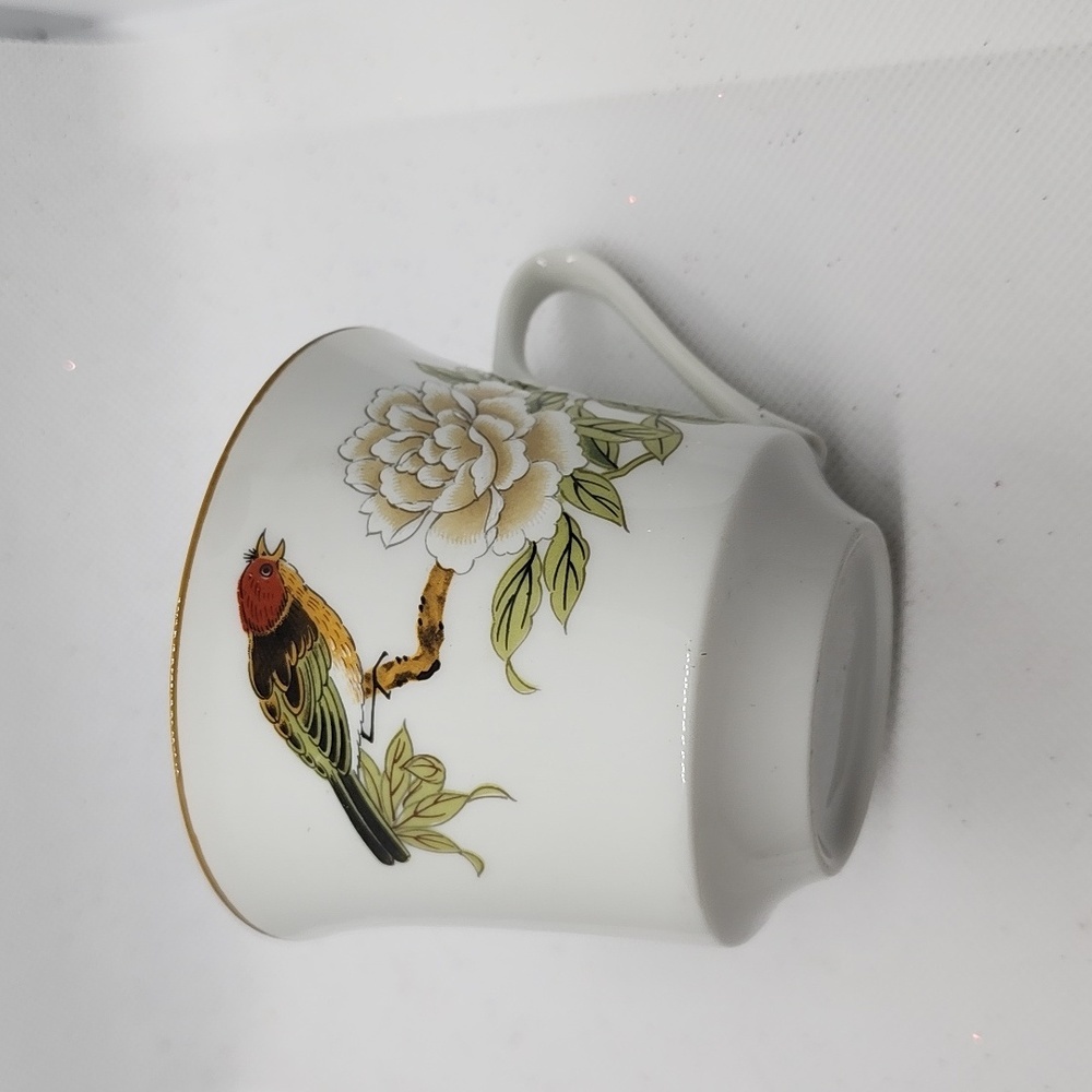 Vintage Shafford Chinese Garden Bird Floral Cup & Saucer Set Gold Trim - Picture 4 of 5